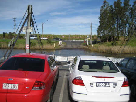 Car ferry crossing on the Clarence Riverat Lawrence