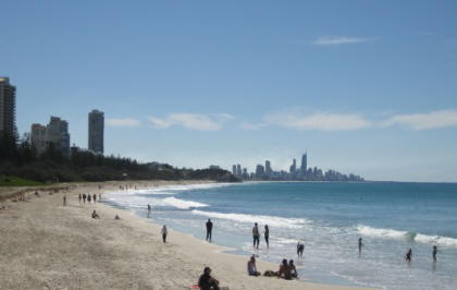 Looking towards Surfers Paradise from Burleigh Heads
